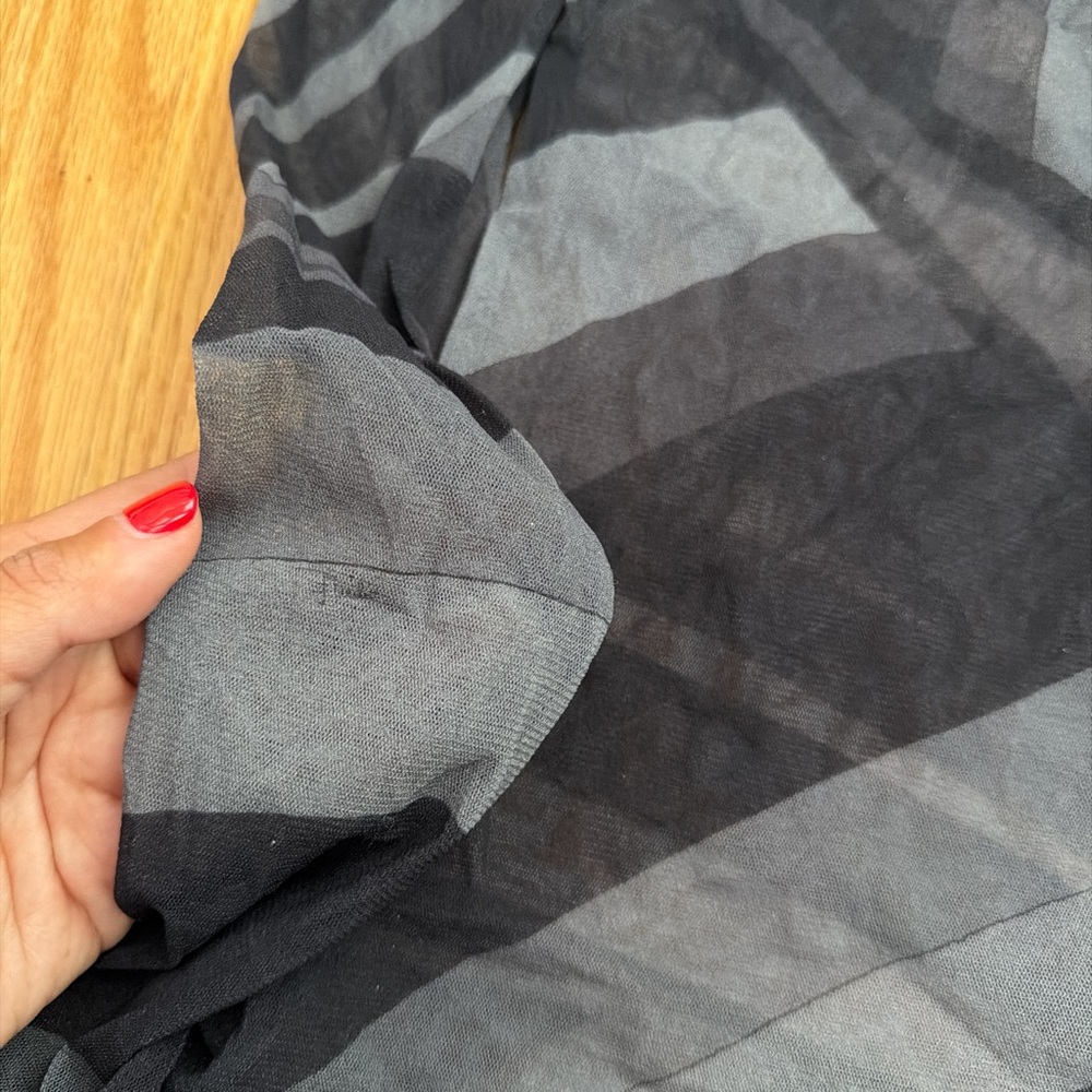 Pucci vivara grey and black mesh boatneck top
